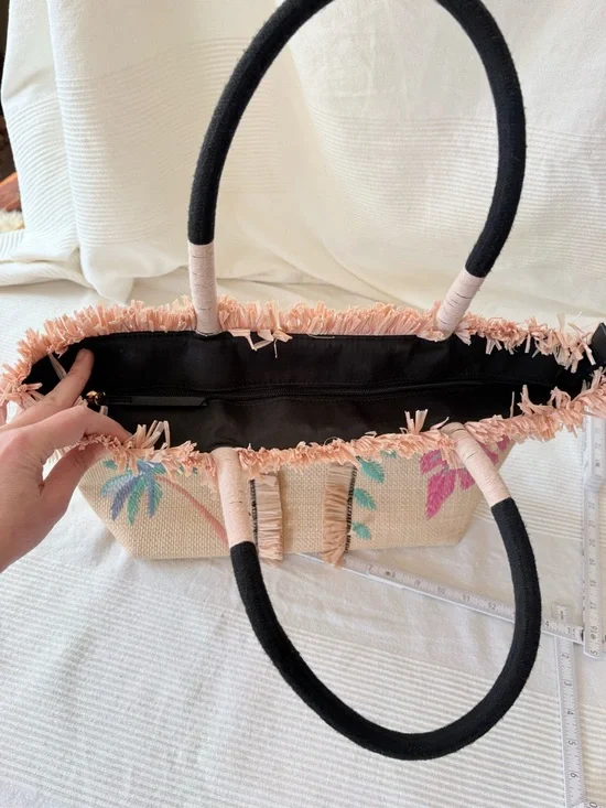 Stella & Dot Antibes Straw and Raffia Tote
Bag Embroidered Shake Your Palms - Picture 10 of 12